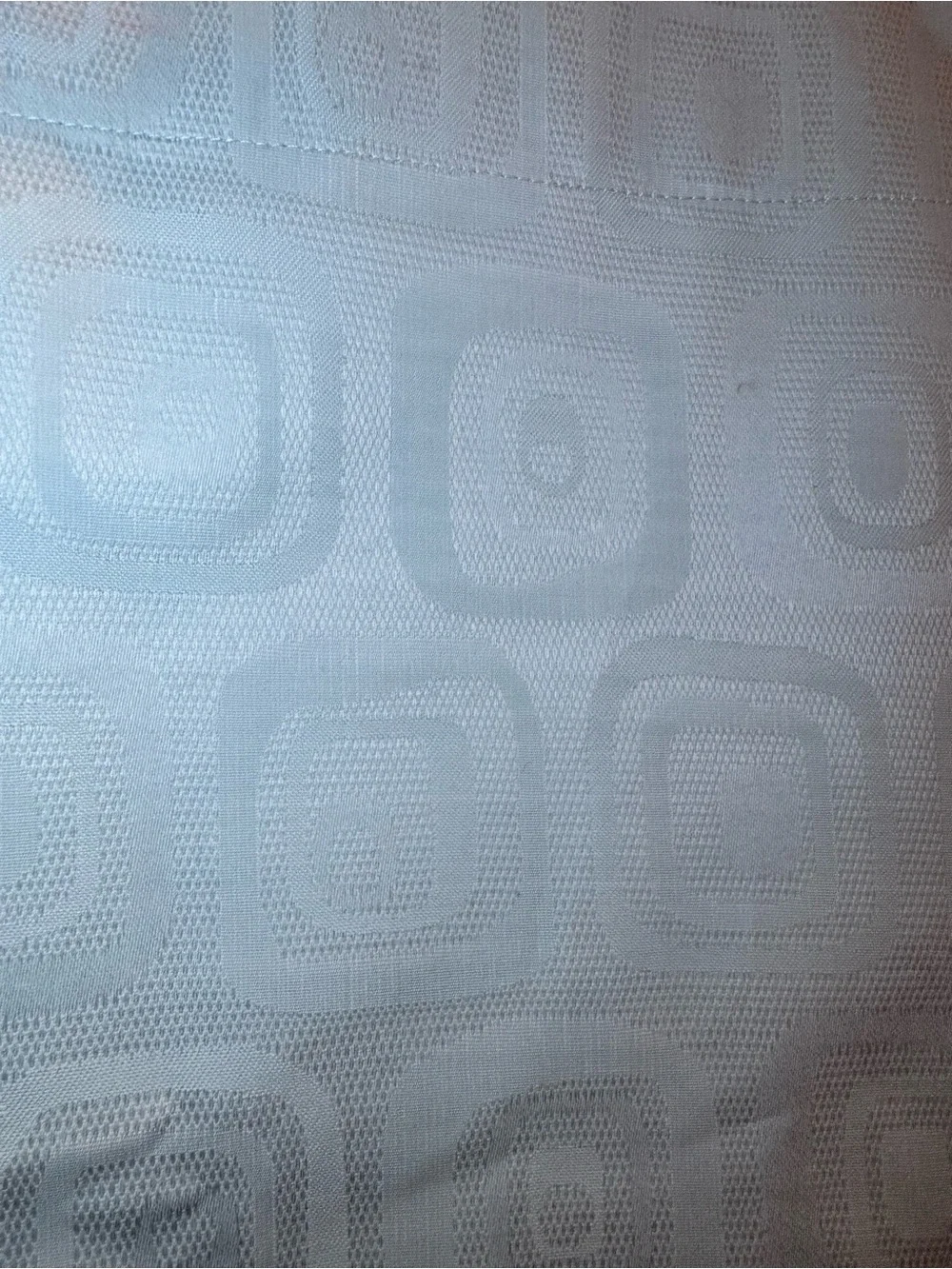 Light Blue Geometric Curtain Panel with blackout fabric